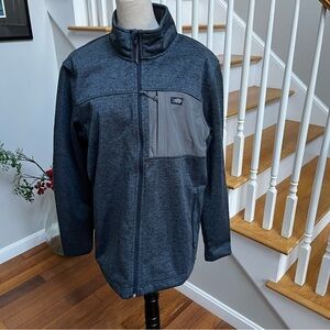 AFTCO Men’s Large Ripcord Softshell Jacket Blue Gray Full Zip Pockets